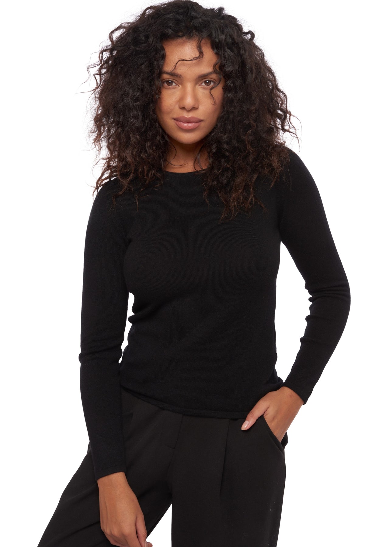 Line aus Kaschmir für Damen - Schwarz - Mahogany