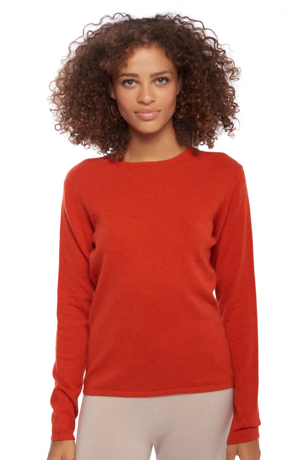 Line aus Kaschmir für Damen - Paprika - Mahogany