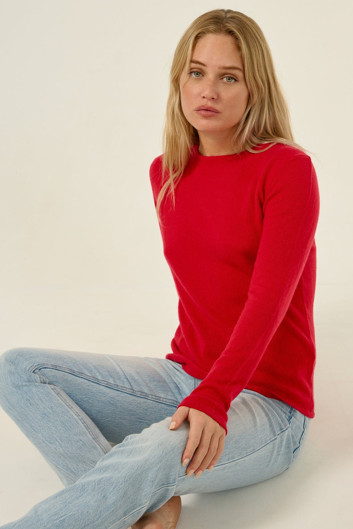 Line aus Kaschmir für Damen - Samtrot - Mahogany