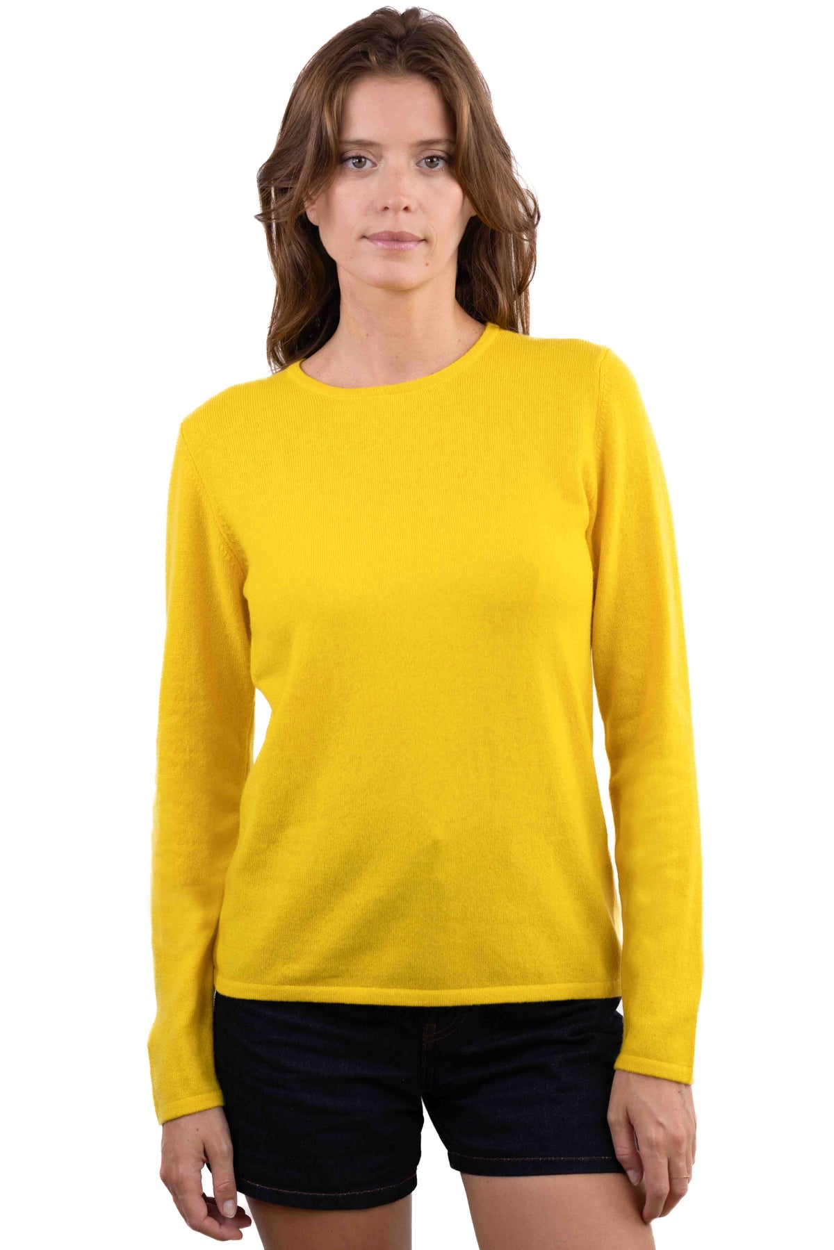 Line aus Kaschmir für Damen - Sonnenblume - Mahogany
