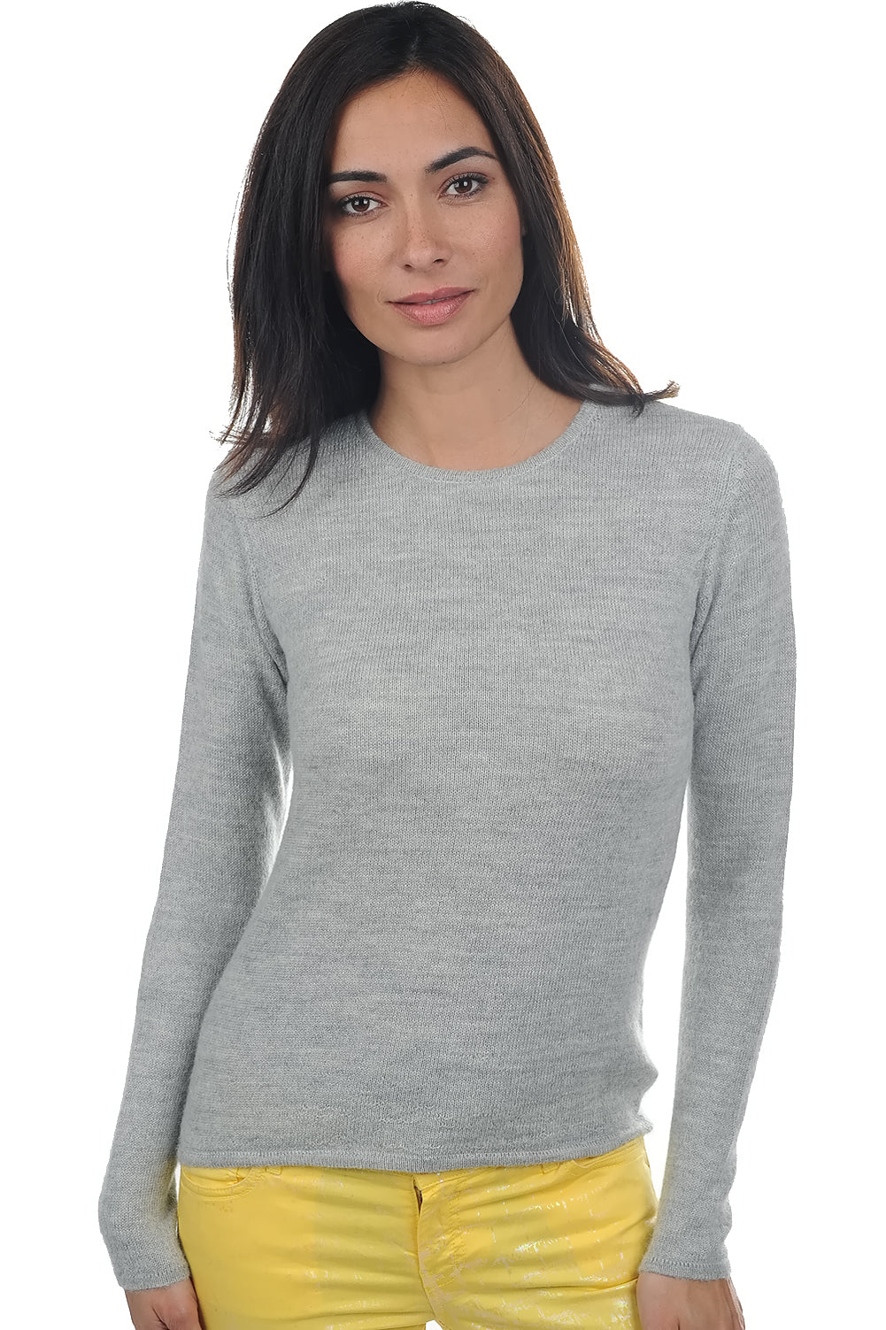 Line-Alpaga aus Baby-Alpaka Damen - flanelle chiné - Mahogany