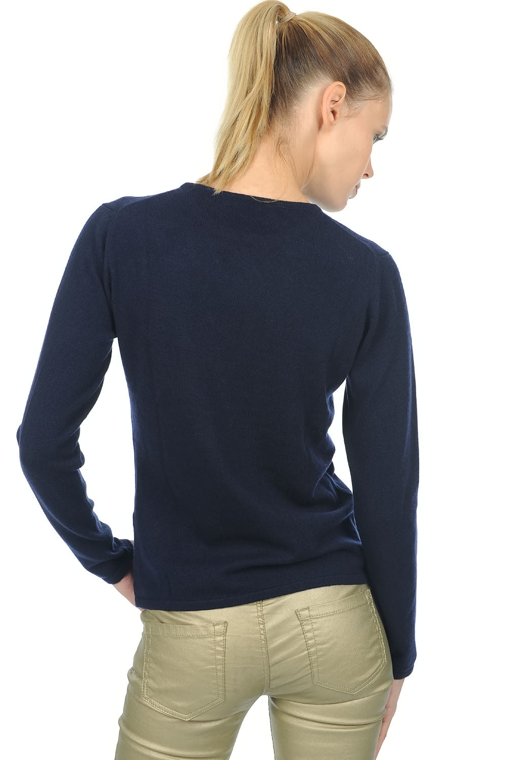 Line Premium Kaschmirpullover Damen - Ansicht 1 - premium navy - Mahogany