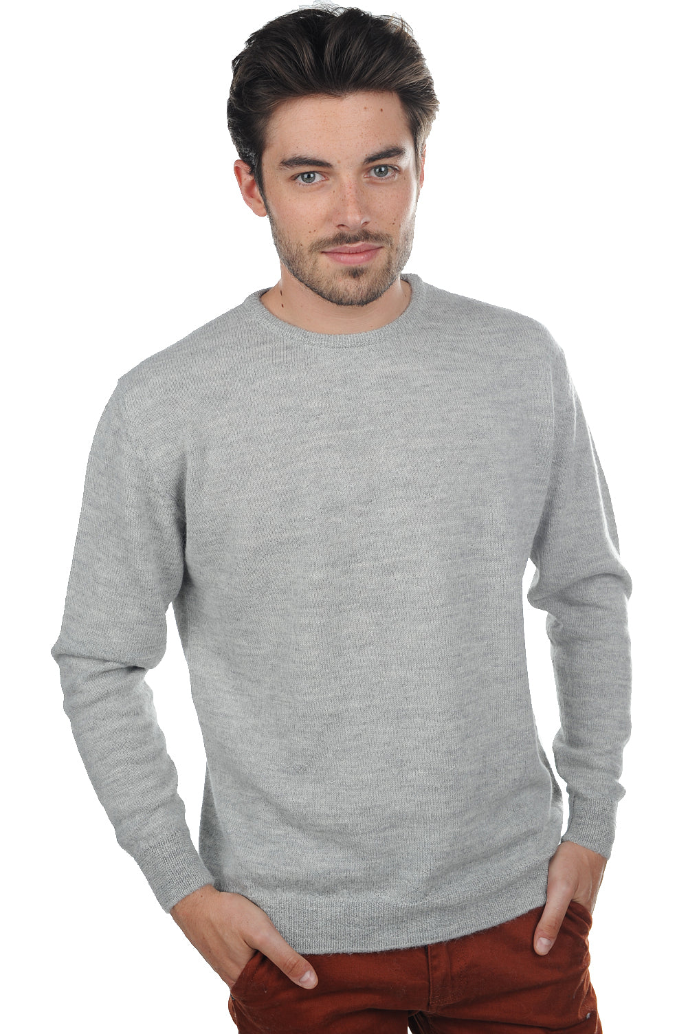 Nestor-Alpaga aus Baby-Alpaka Herren - flanelle chiné - Mahogany