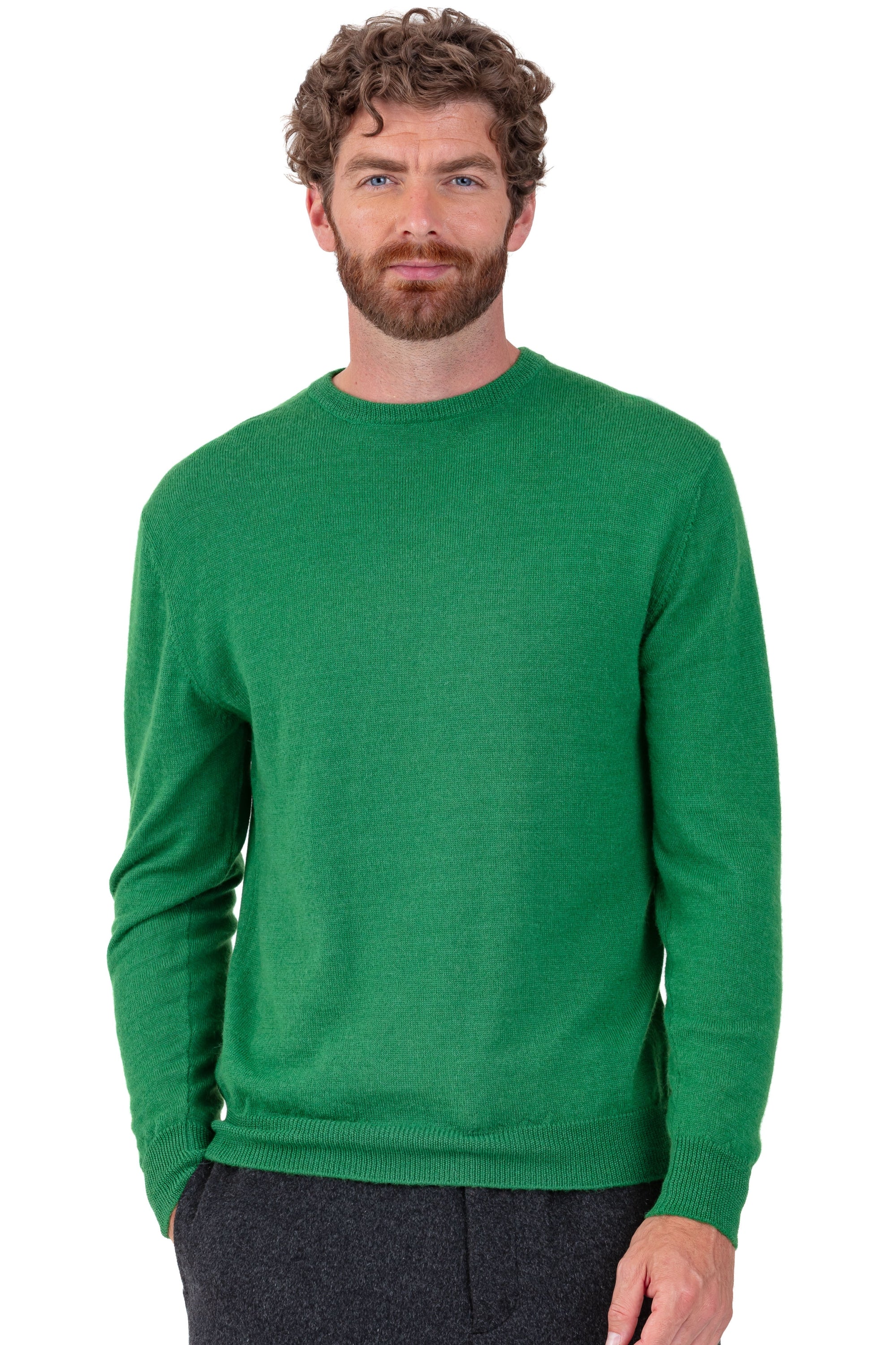 Nestor-Alpaga aus Baby-Alpaka Herren - green leaf - Mahogany