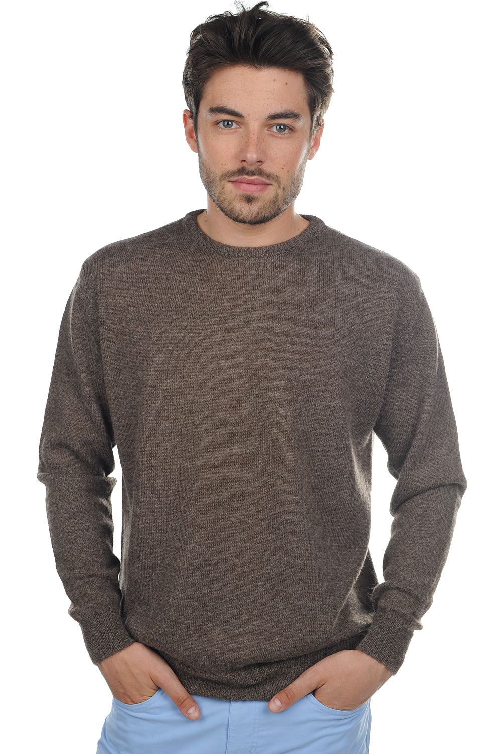 Nestor-Alpaga aus Baby-Alpaka Herren - naturel - Mahogany