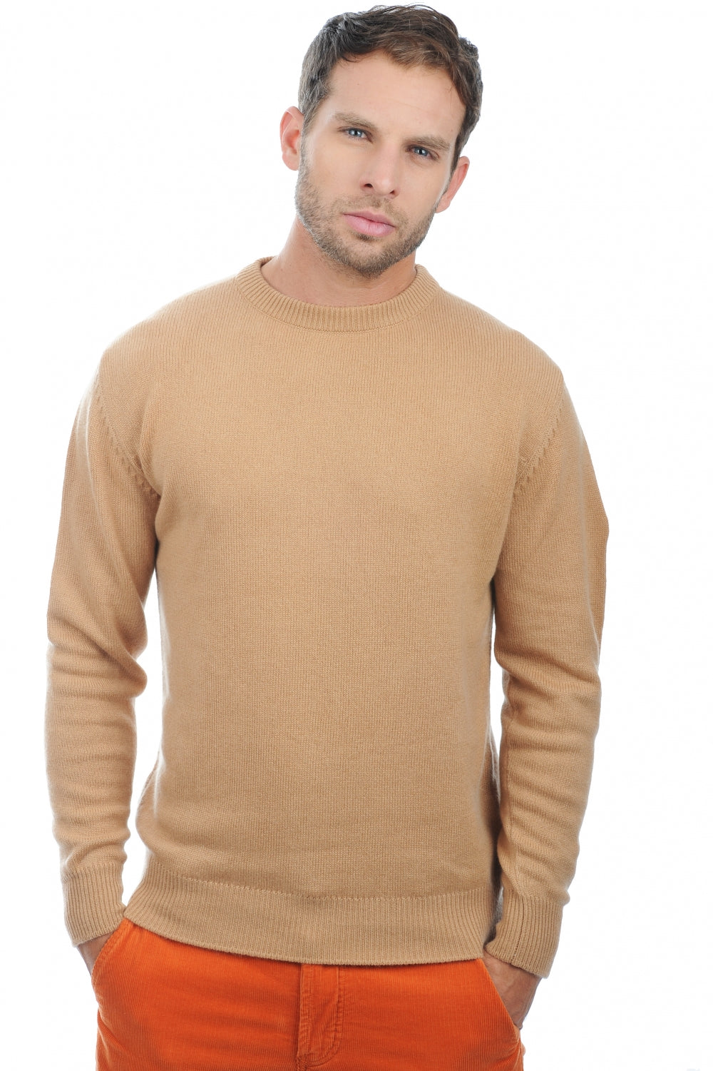 Nestor Kaschmirpullover Herren - Kamel - Mahogany