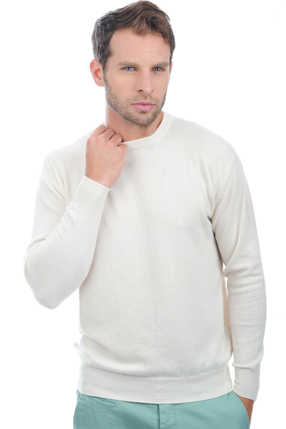 Nestor Kaschmirpullover Herren - Ecru - Mahogany