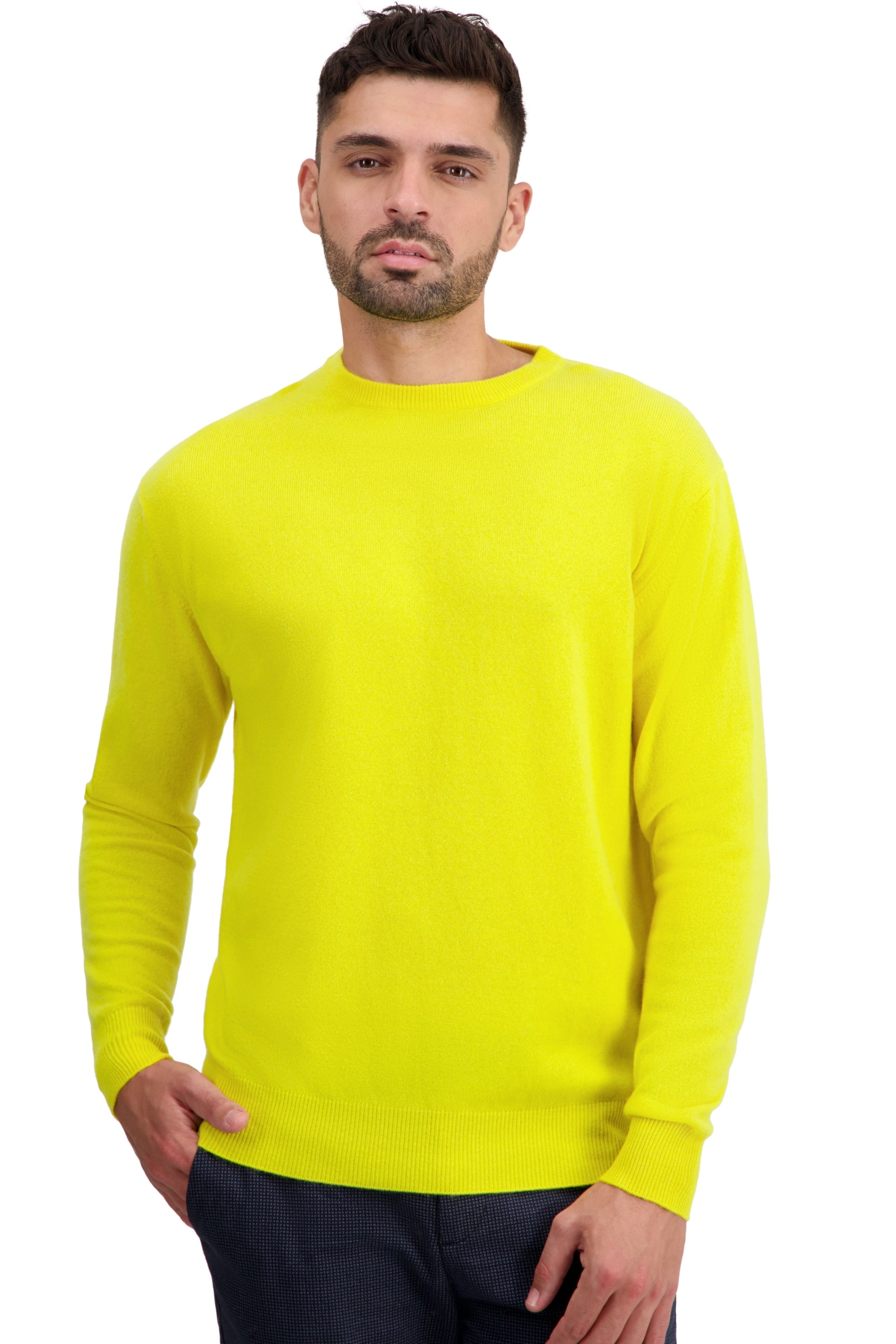 Nestor Kaschmirpullover Herren - Zitrusgelb - Mahogany