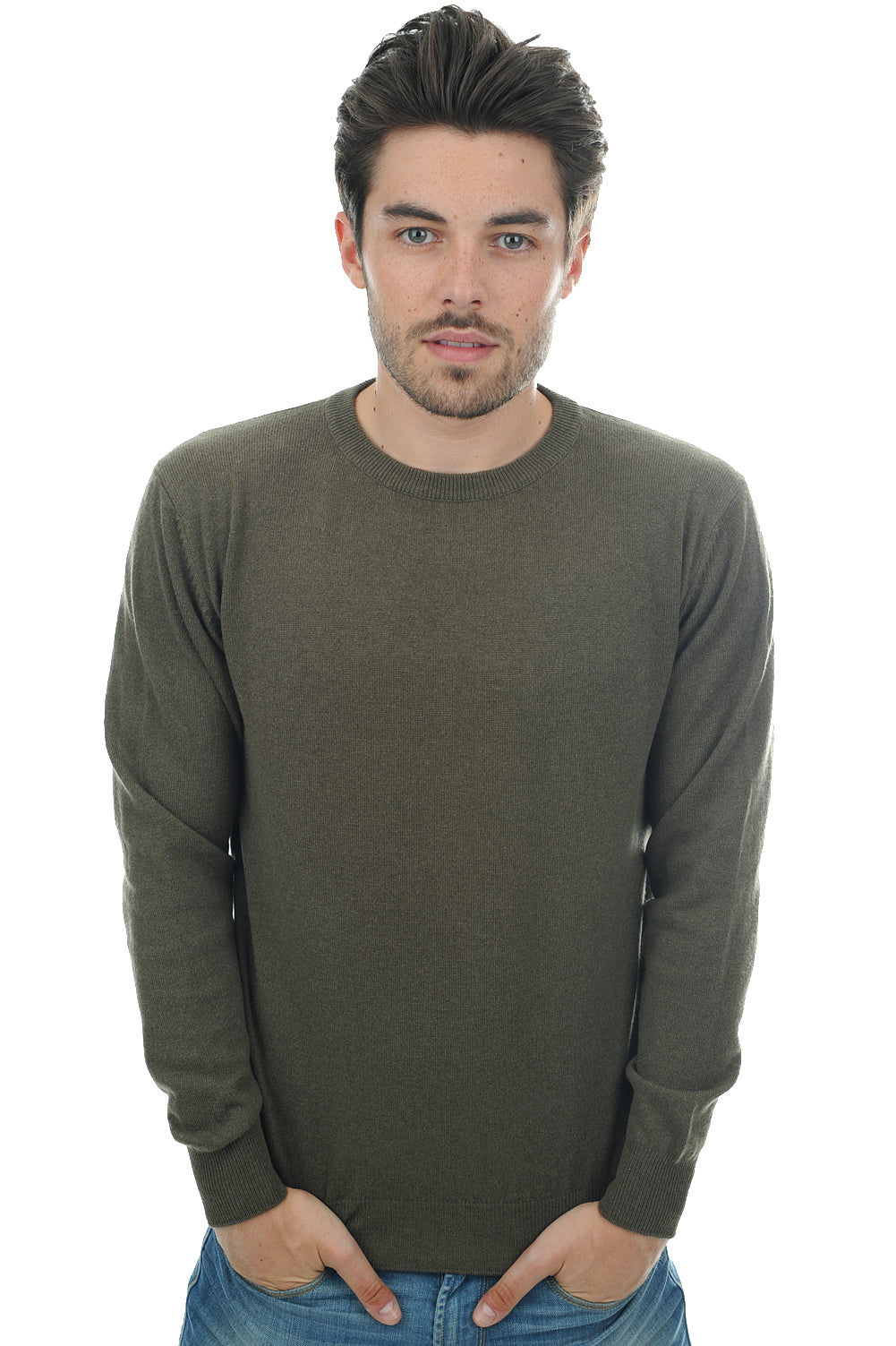 Nestor Kaschmirpullover Herren - Khaki - Mahogany