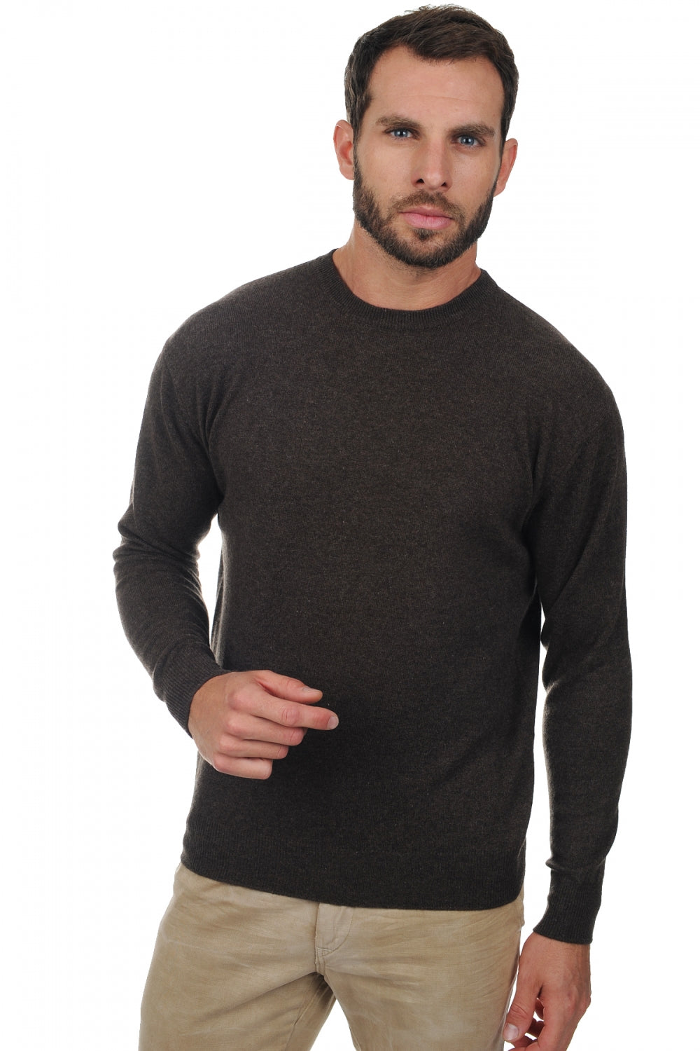 Nestor Kaschmirpullover Herren - Braun chiné - Mahogany