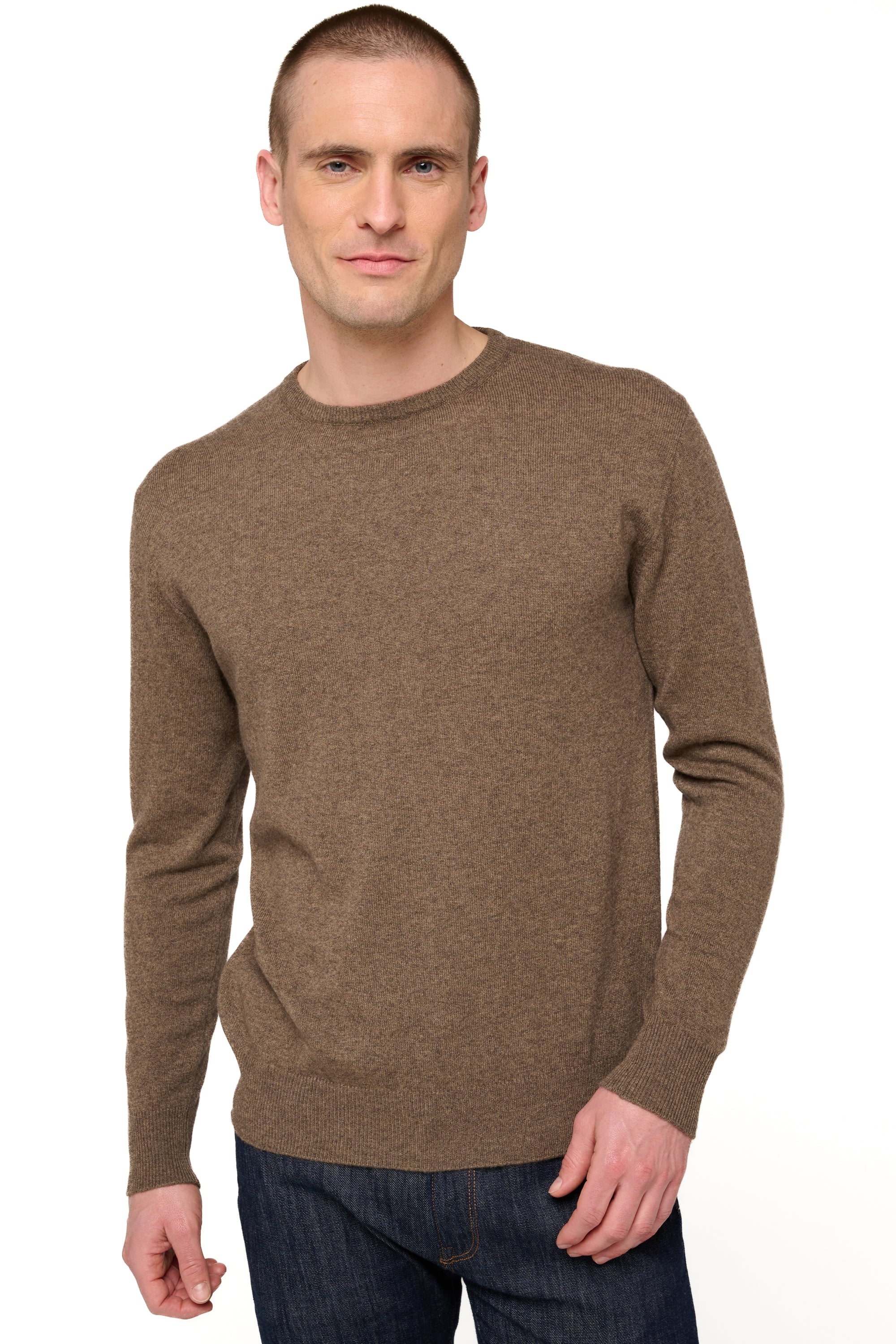 Nestor Kaschmirpullover Herren - natural dark brown - Mahogany