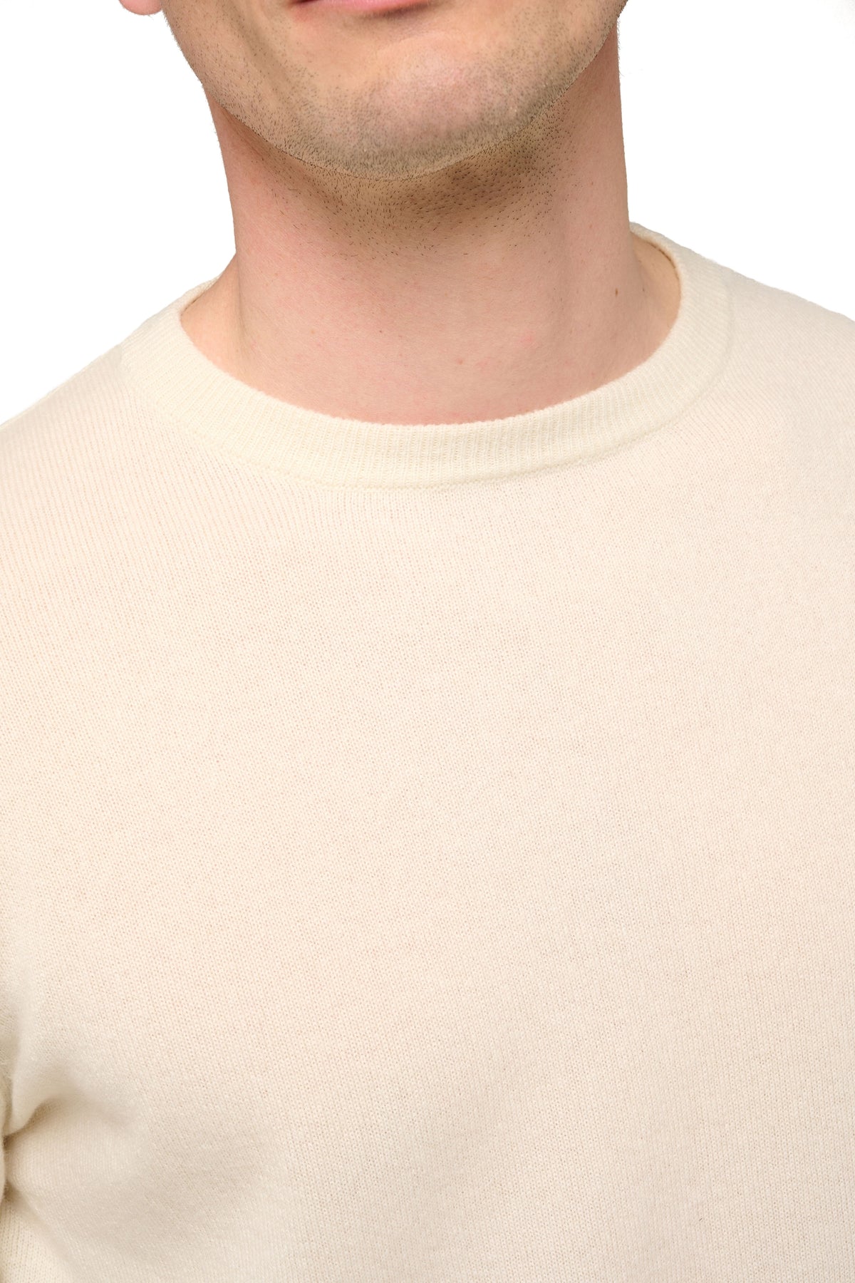 Nestor Kaschmirpullover Herren – Ansicht 1 – natural écru – Mahogany