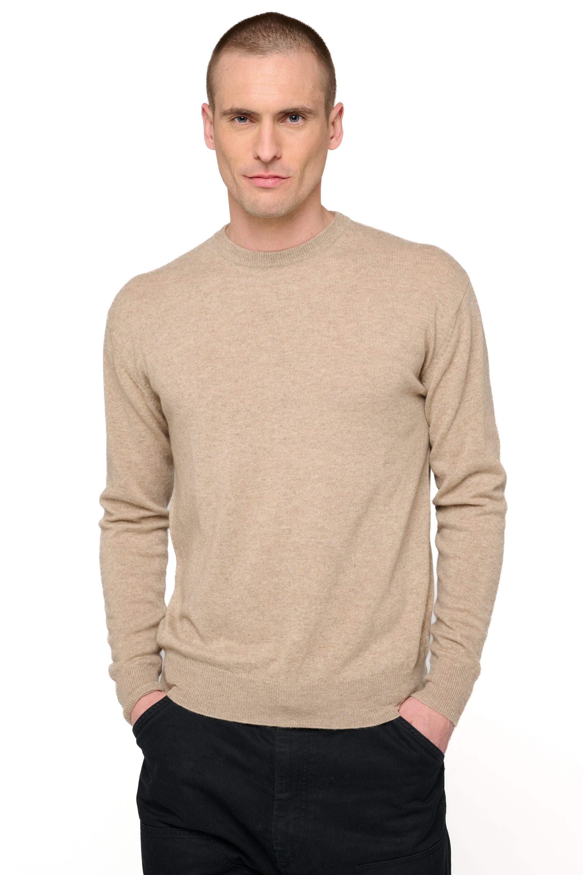 Nestor Kaschmirpullover Herren - natural stone - Mahogany