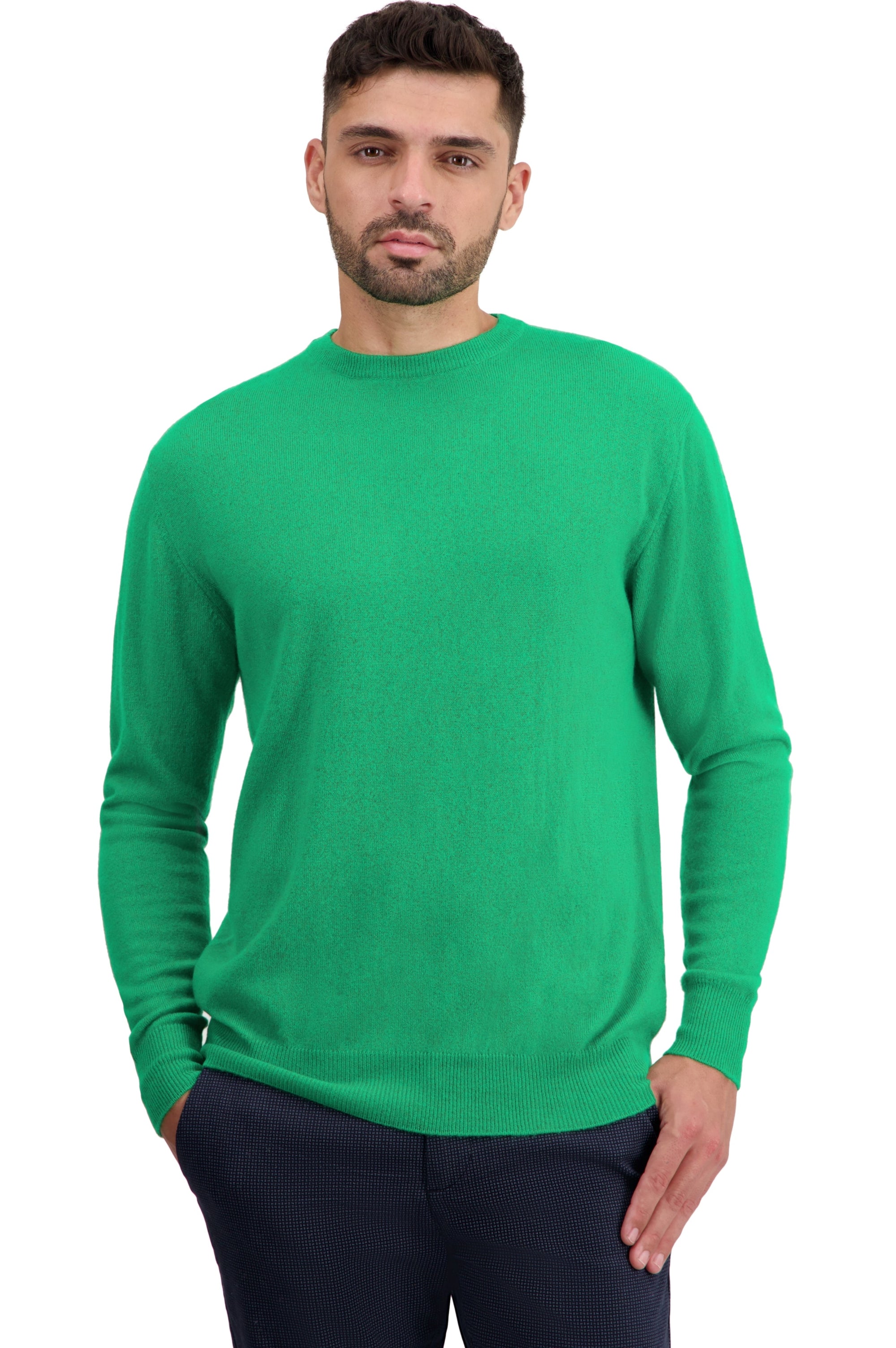 Nestor Kaschmirpullover Herren - new green - Mahogany