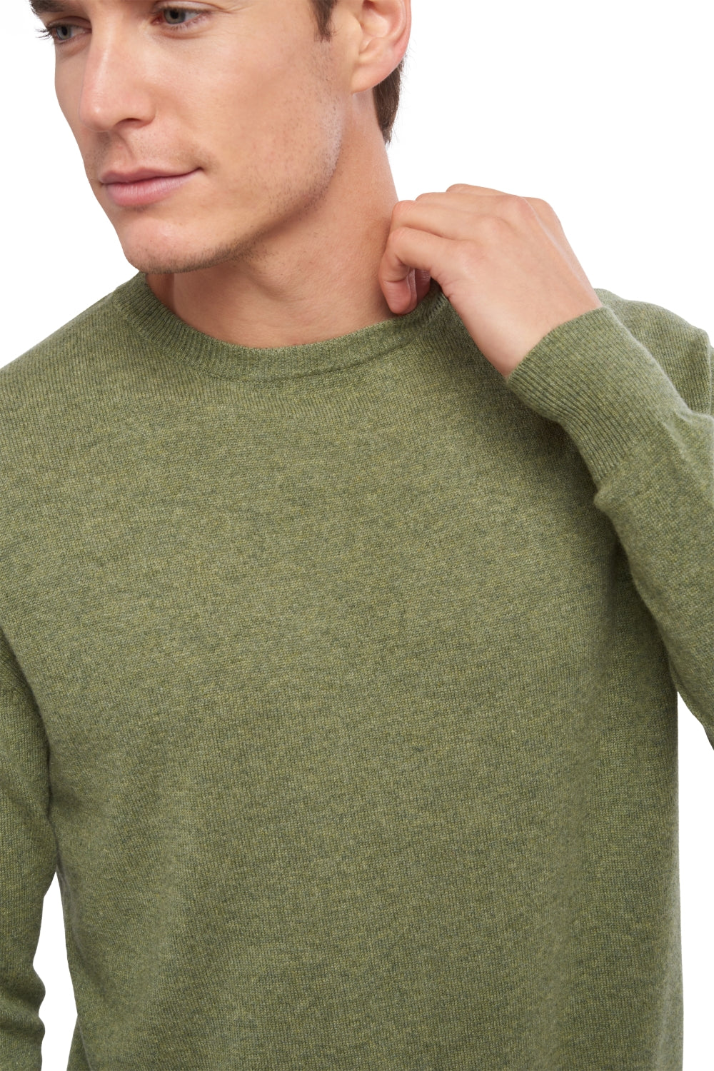 Nestor Kaschmirpullover Herren - Meliertes Grün - Mahogany