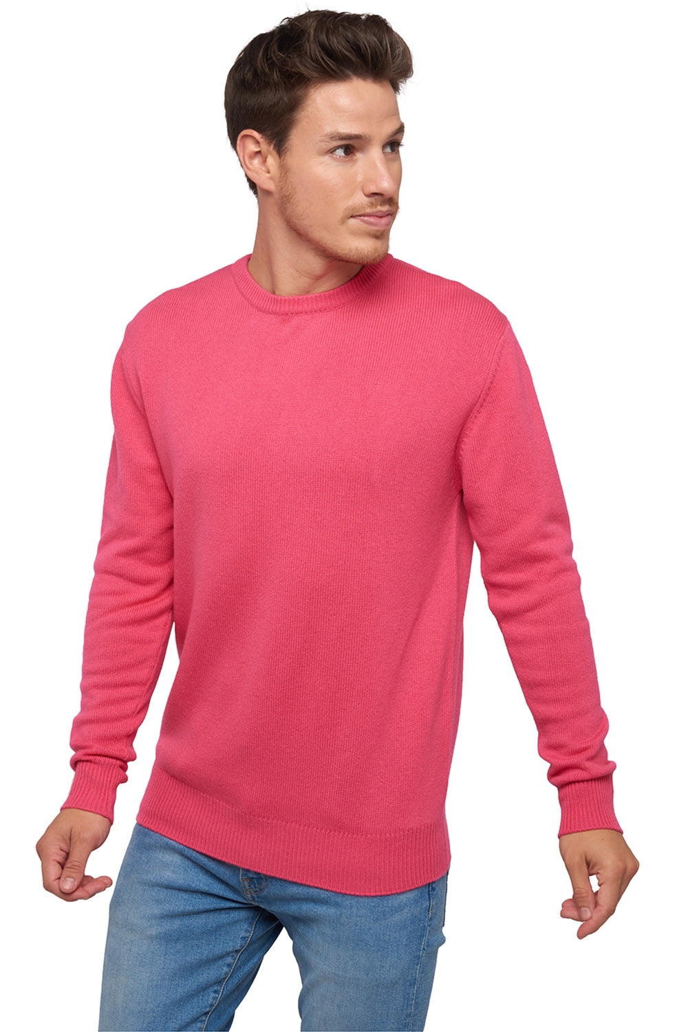 Nestor 4F Kaschmirpullover Herren - Shocking Pink - Mahogany