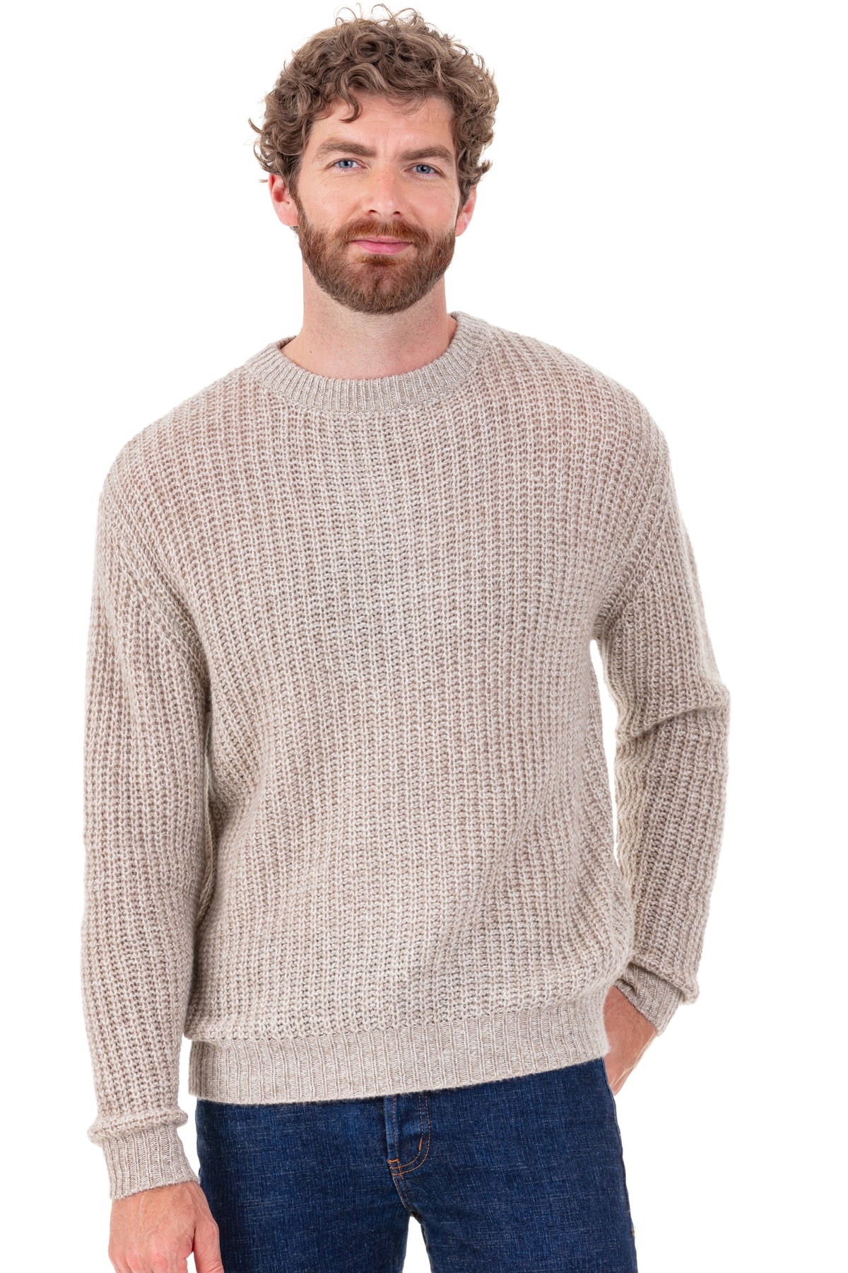 Paulin aus Kaschmir für Herren - natural brown / natural écru - Mahogany