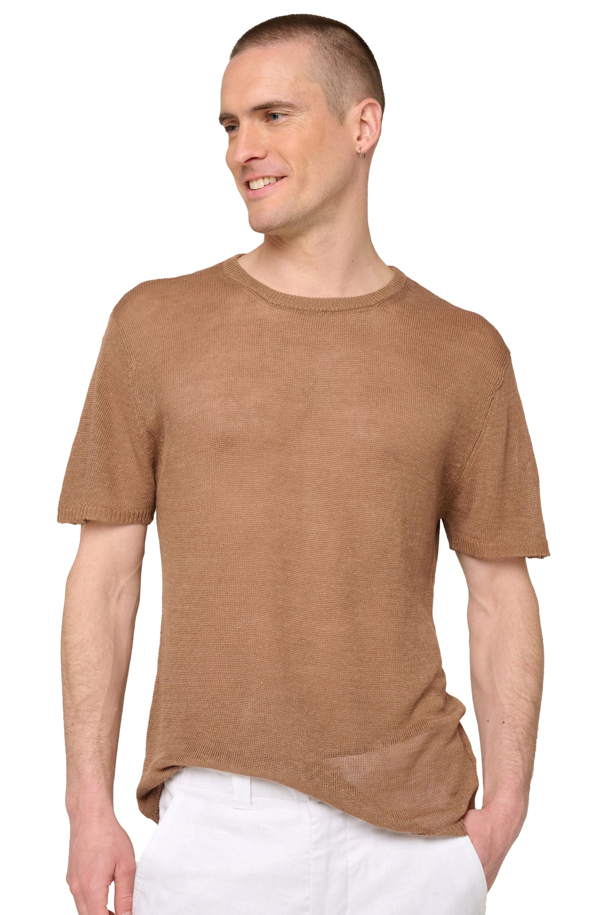 Rayan Leinenpullover Herren - nutmeg - Mahogany