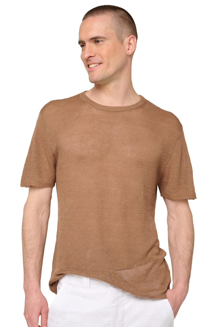 Rayan Leinenpullover Herren - nutmeg - Mahogany