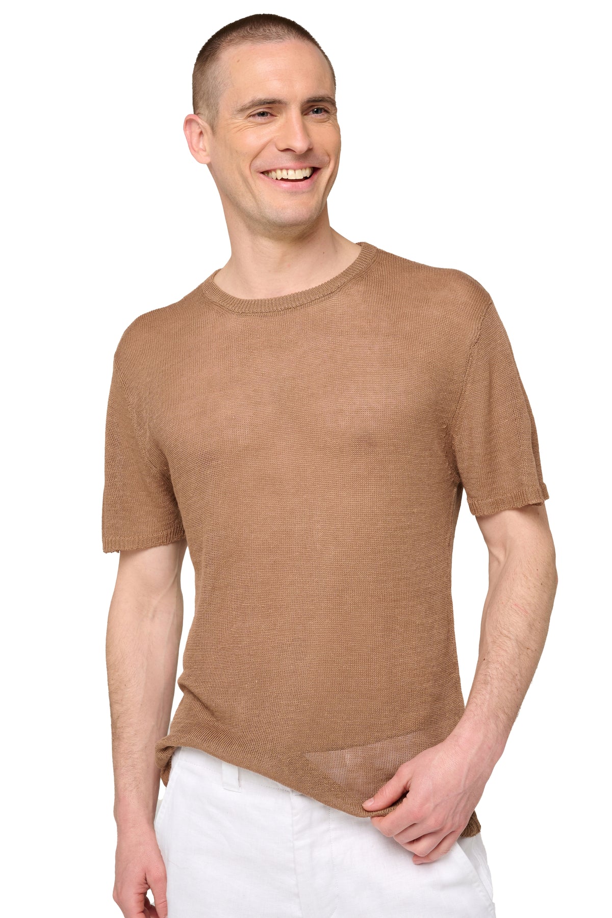 Rayan en lin homme - Vue 2 - nutmeg - Mahogany