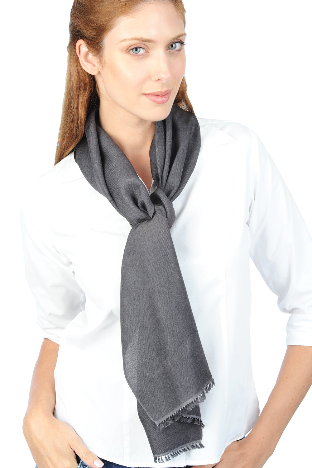 Scarva aus Kaschmir und Seide für Damen - carbon - Mahogany