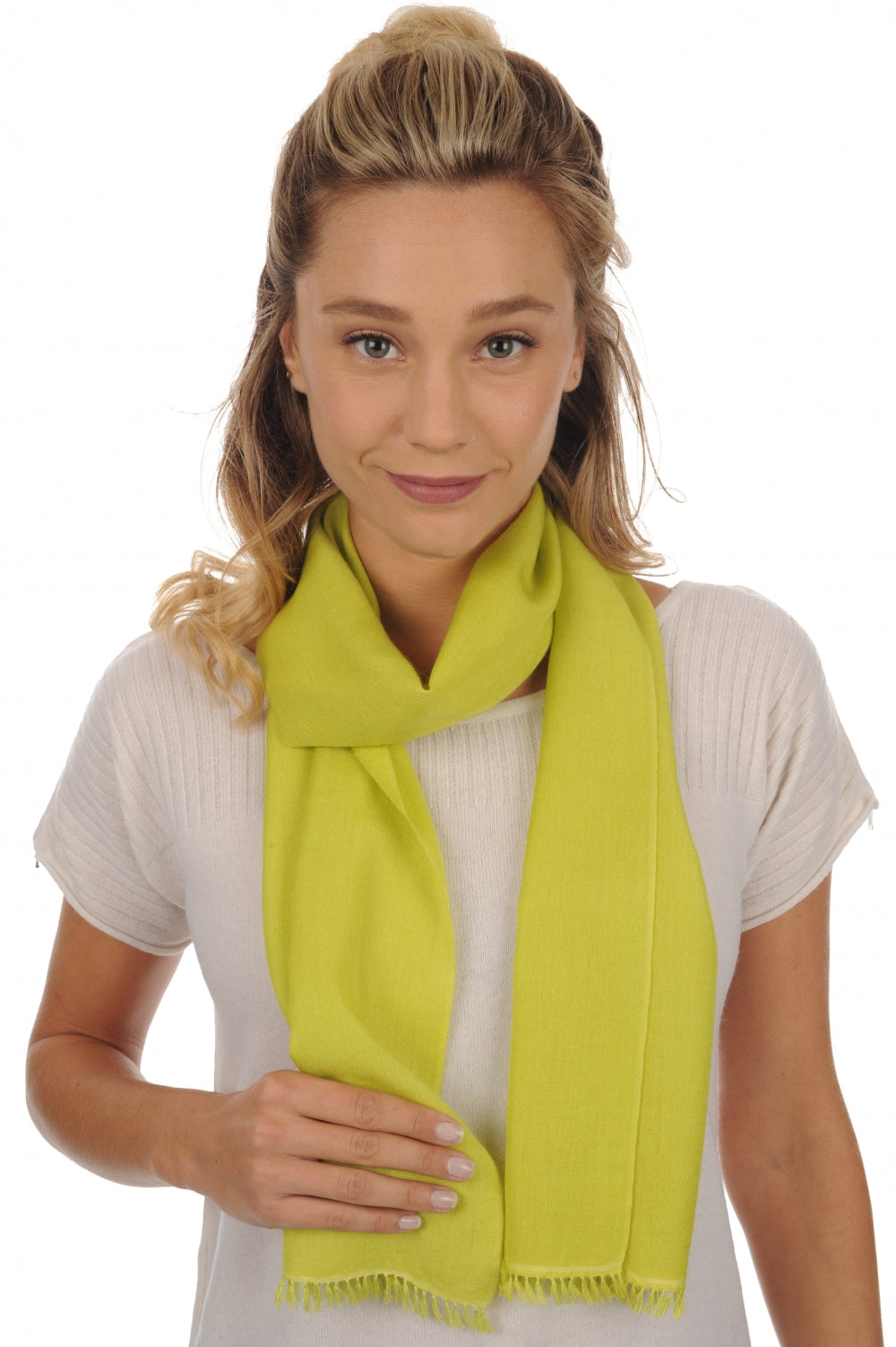 Scarva aus Kaschmir und Seide für Damen - kiwi - Mahogany