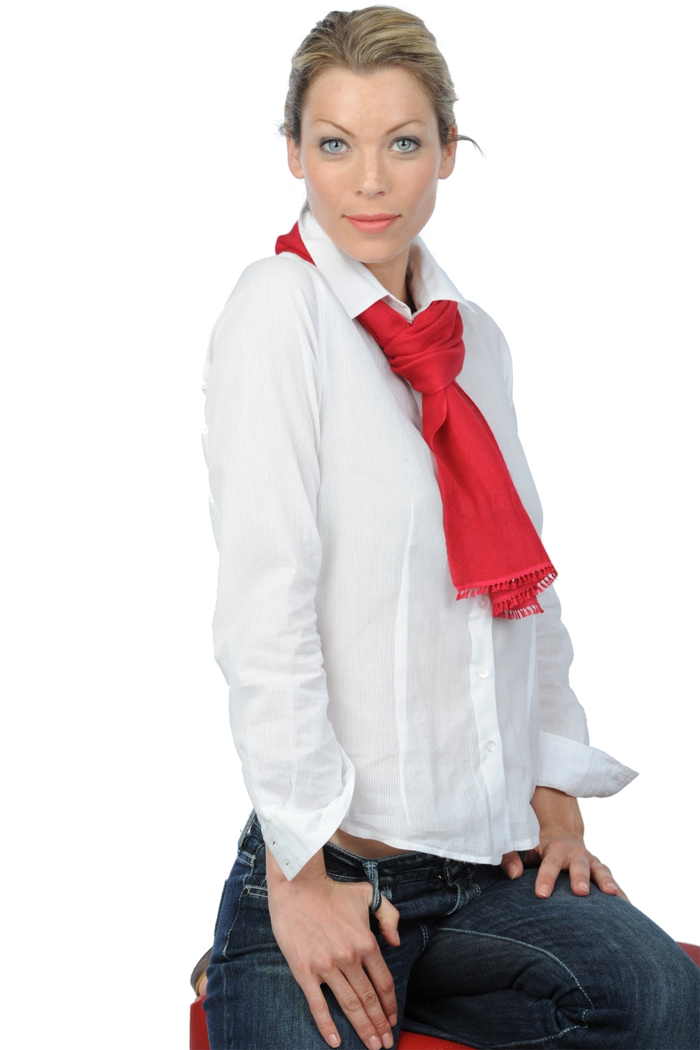 Scarva aus Kaschmir und Seide für Damen - tiefes Rot - Mahogany