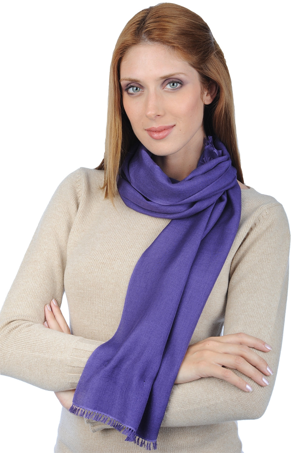 Scarva aus Kaschmir und Seide für Damen - leidenschaftliches Violett - Mahogany