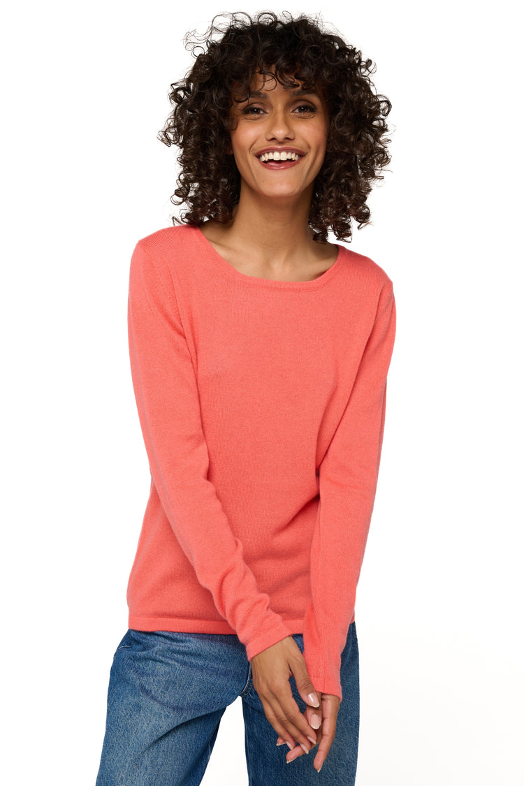Solange aus Kaschmir für Damen - leuchtendes Koralle - Mahogany