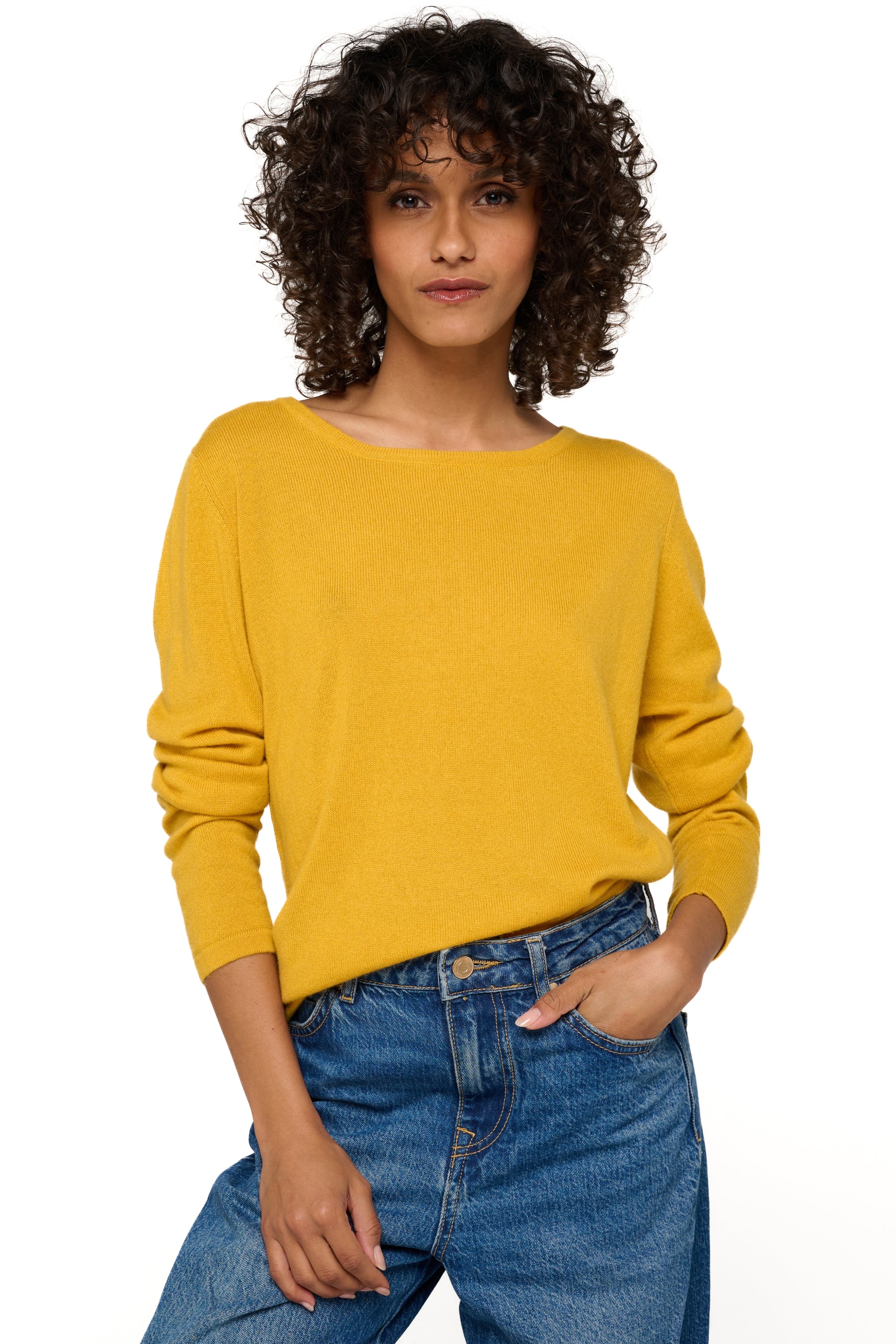 Solange aus Kaschmir für Damen - Senf - Mahogany