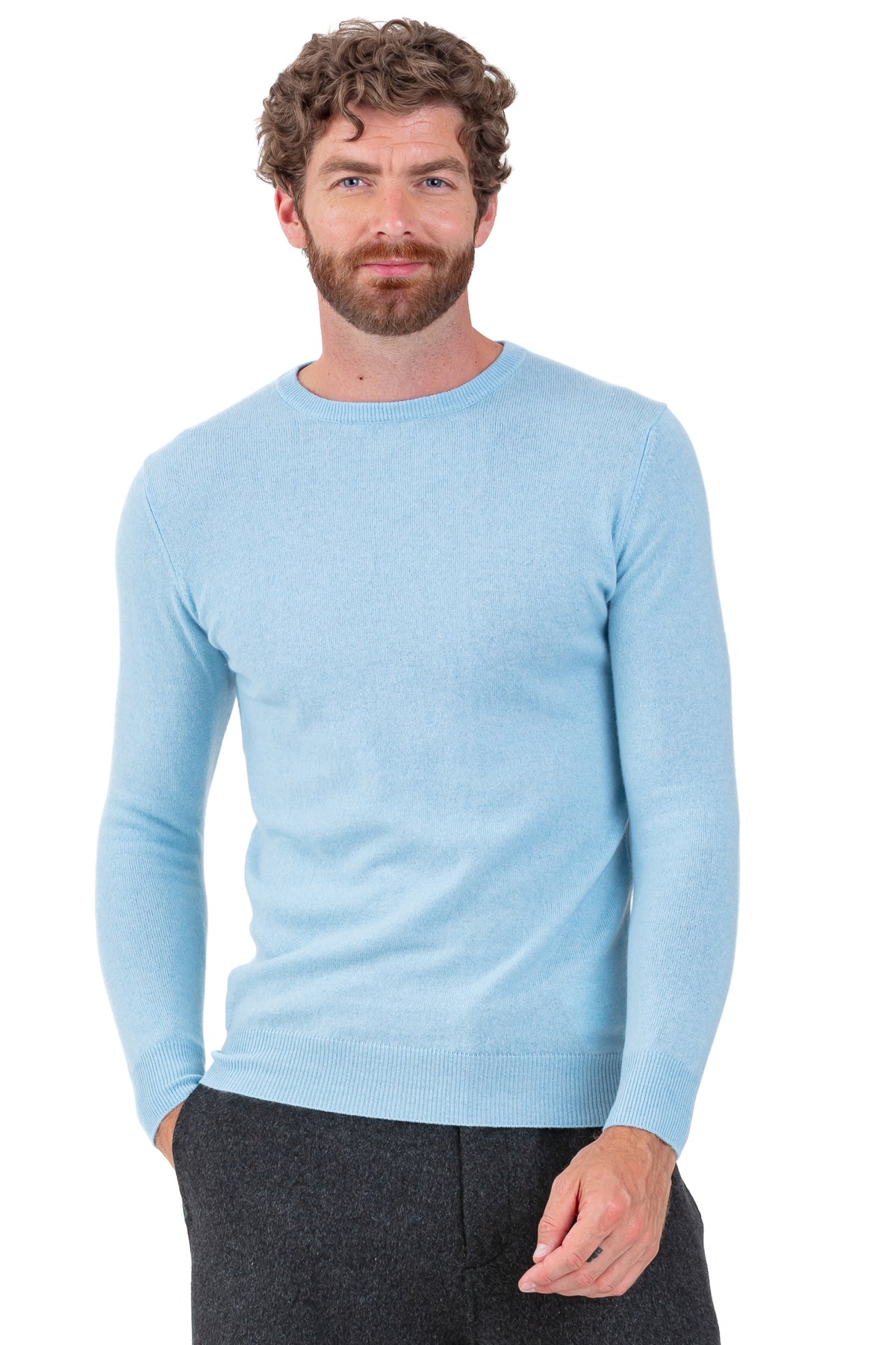 Tao aus Kaschmir für Herren - powder blue - Mahogany