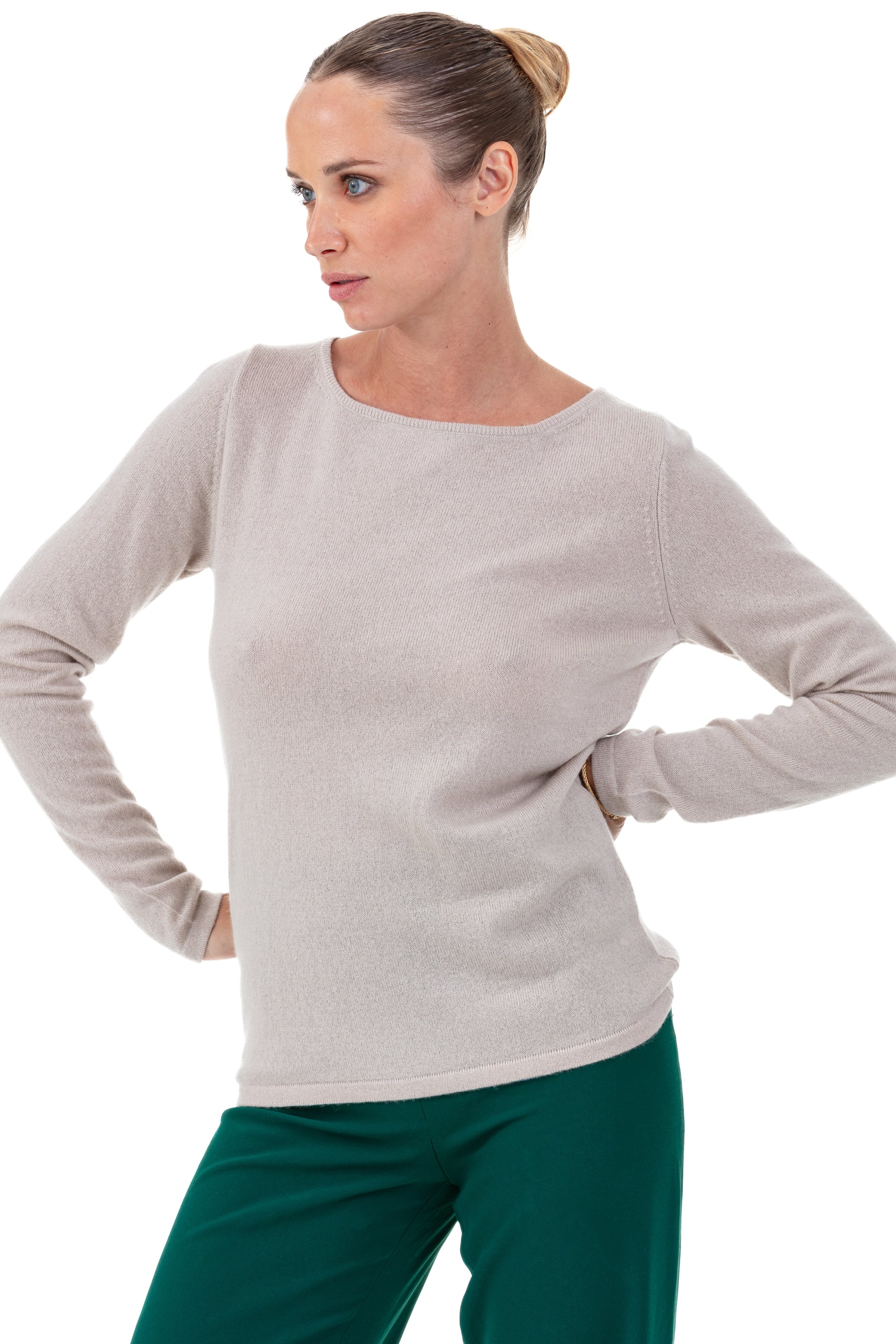 Tennessy Kaschmirpullover Damen - jute - Mahogany