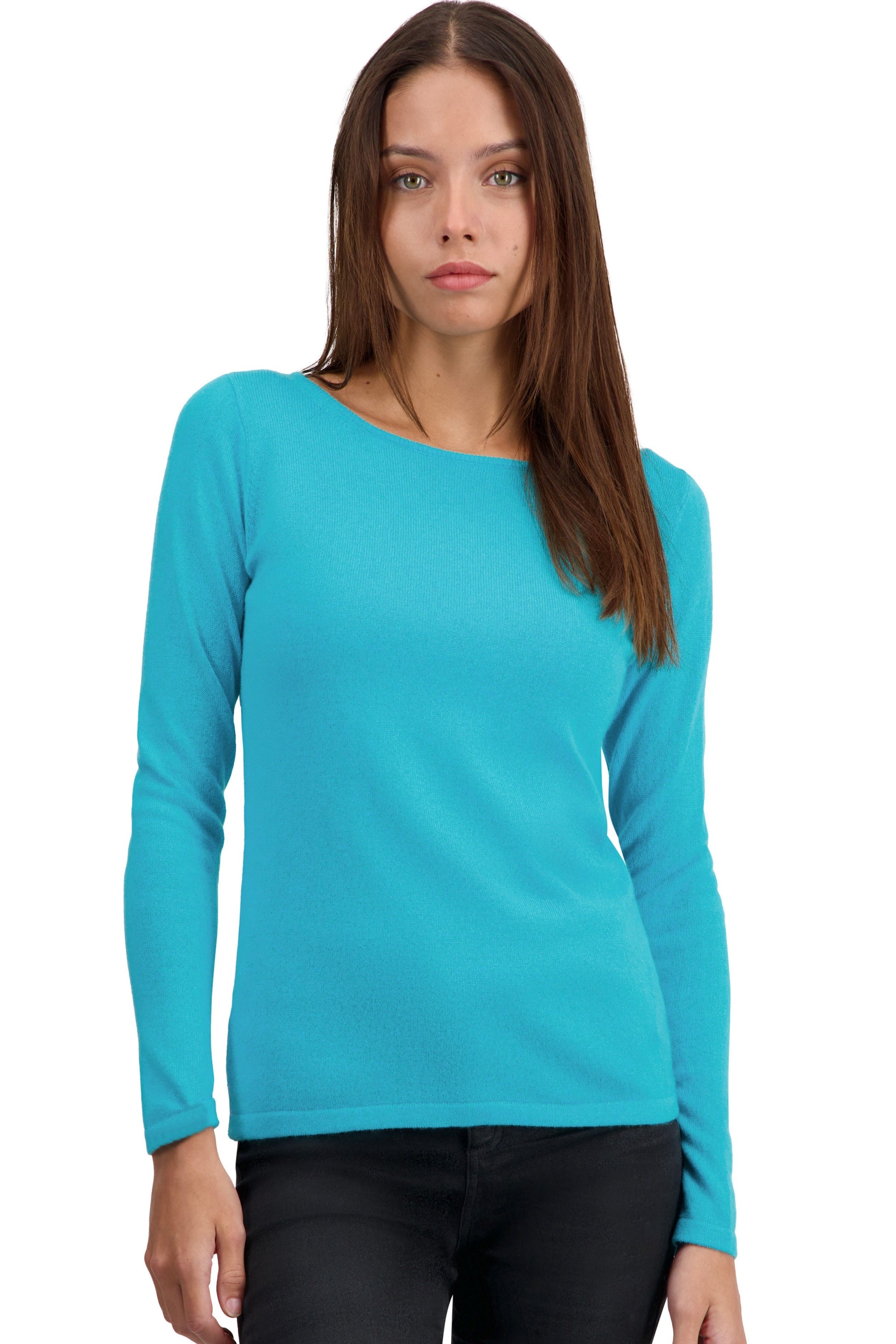Tennessy Kaschmirpullover Damen - kingfisher - Mahogany