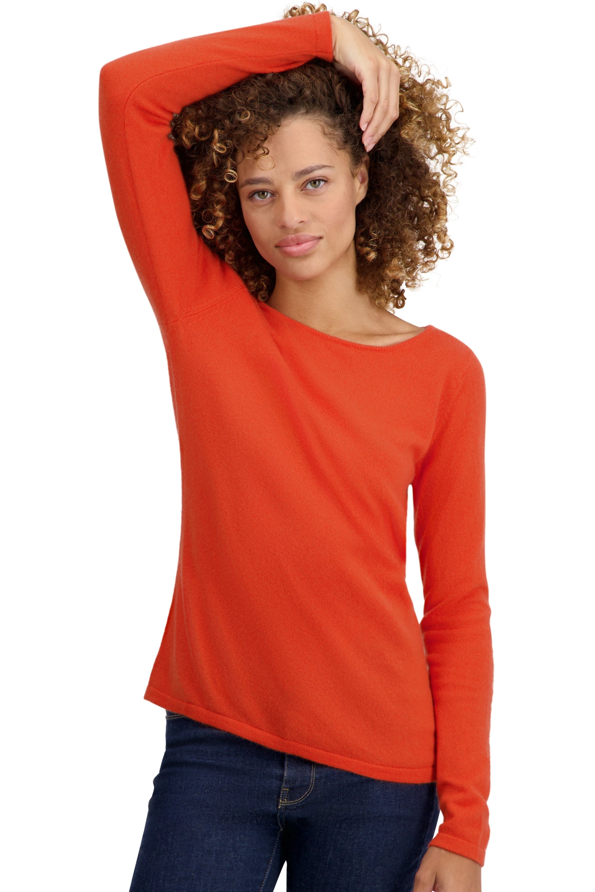 Tennessy Kaschmirpullover Damen - satsuma - Mahogany