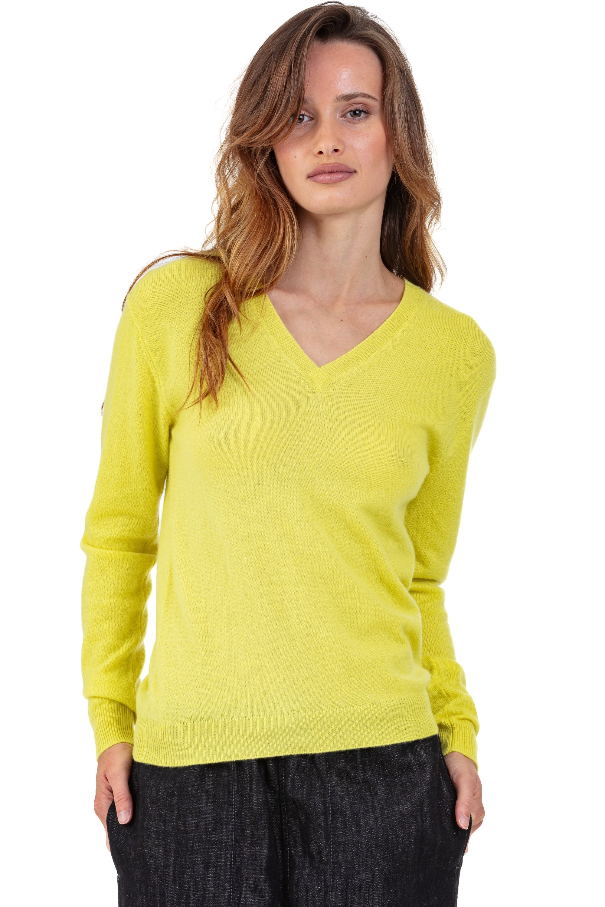 Tessa aus Kaschmir für Damen - maize - Mahogany