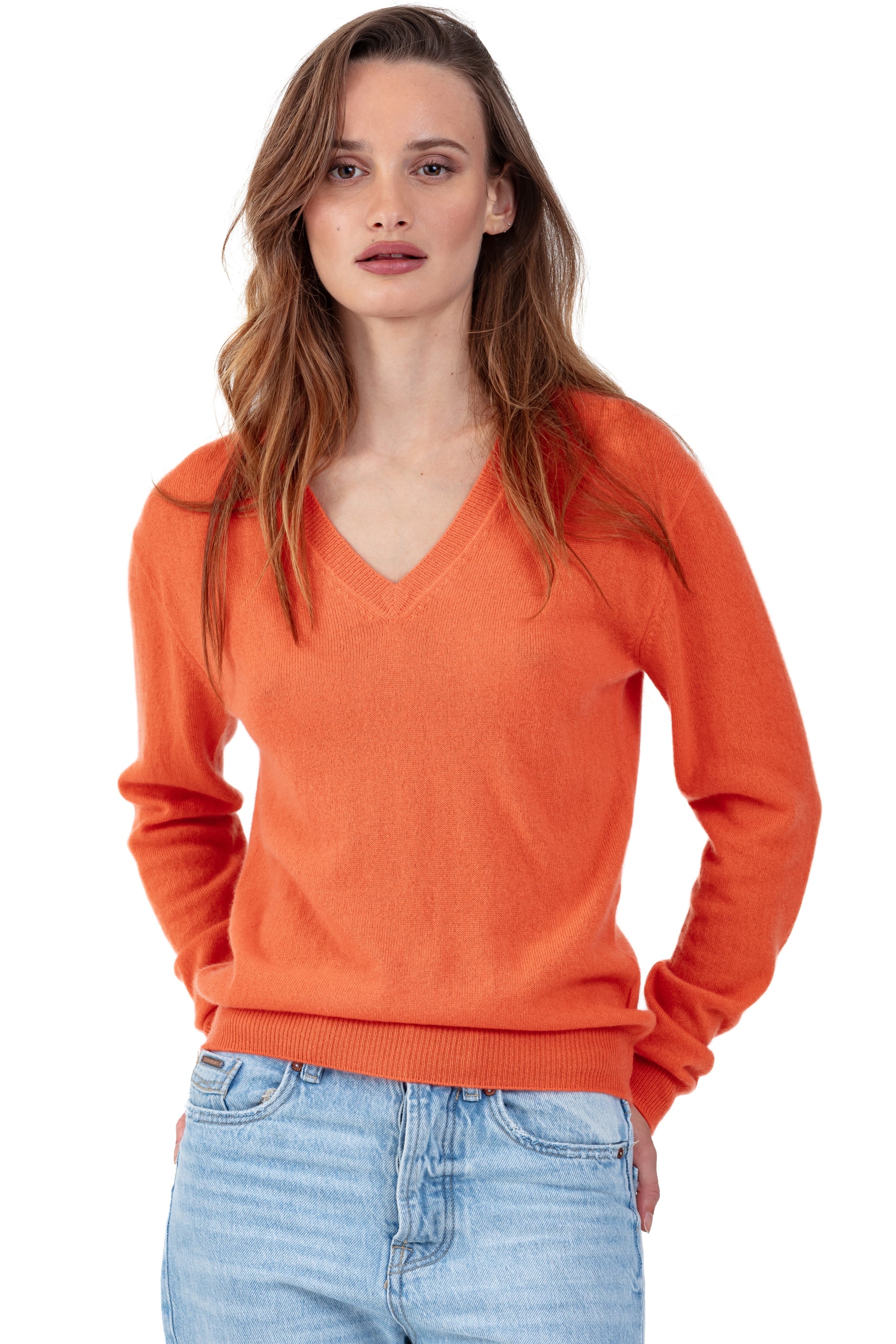 Tessa aus Kaschmir für Damen - nectarine - Mahogany