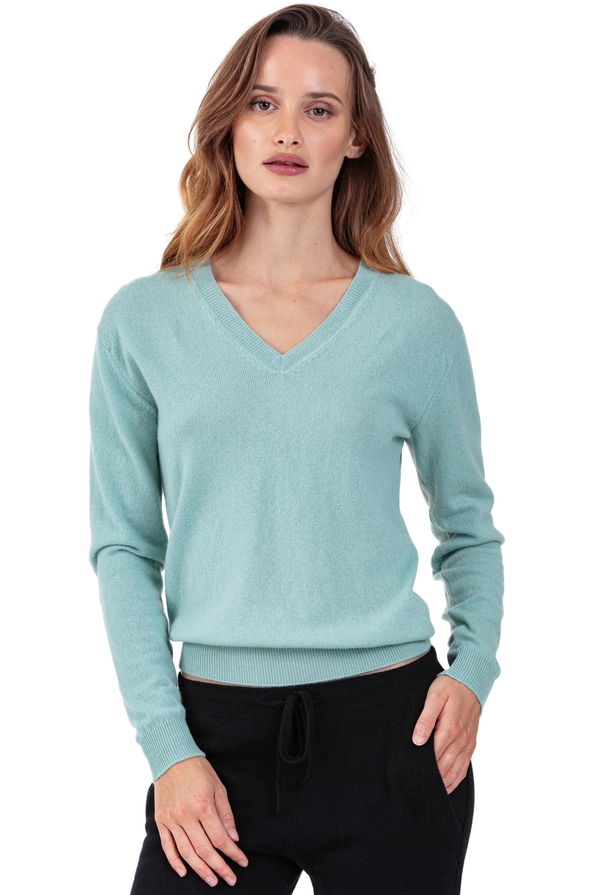 Tessa aus Kaschmir Damen - sea foam - Mahogany