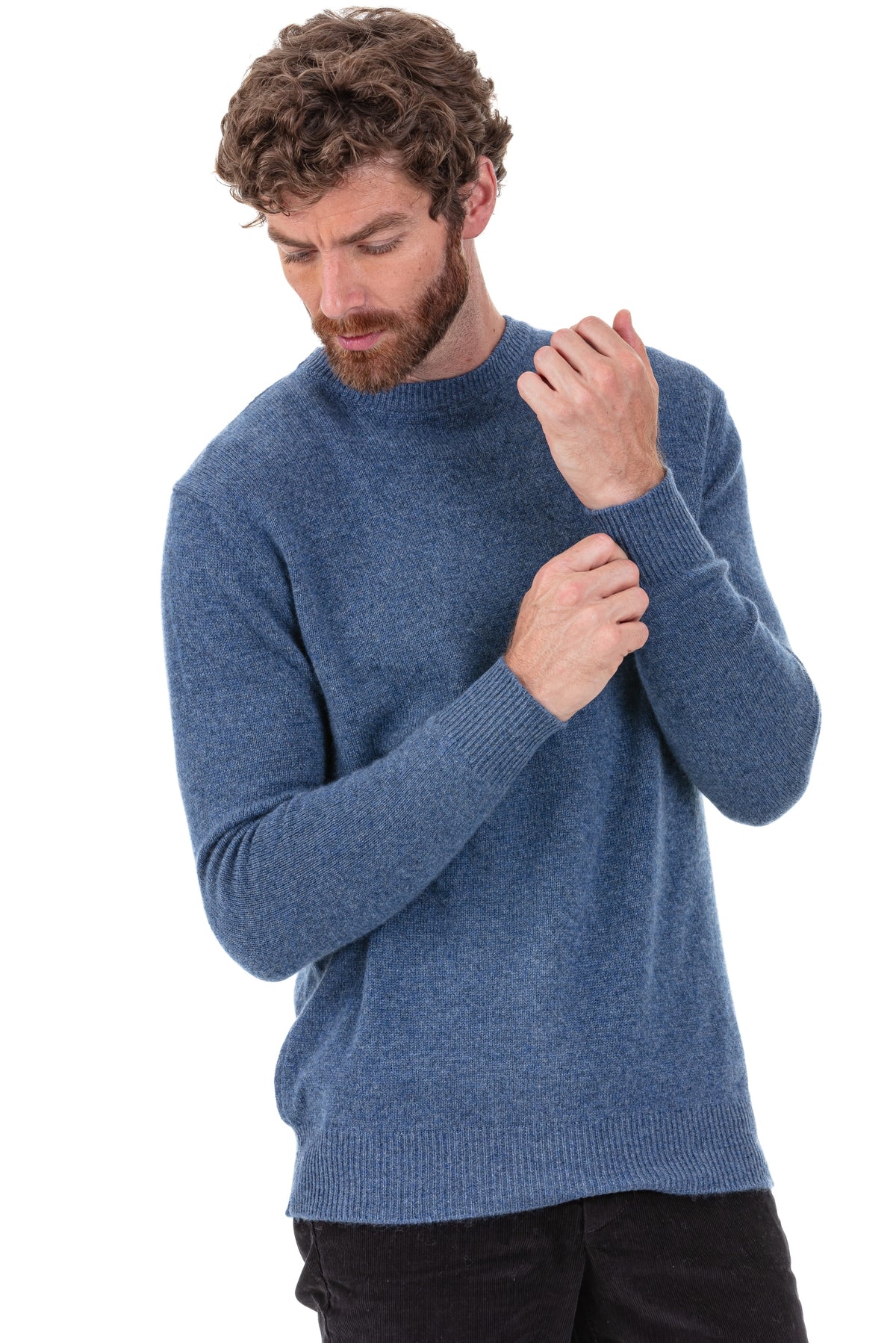 Touraine aus Kaschmir für Herren - nordic blue - Mahogany