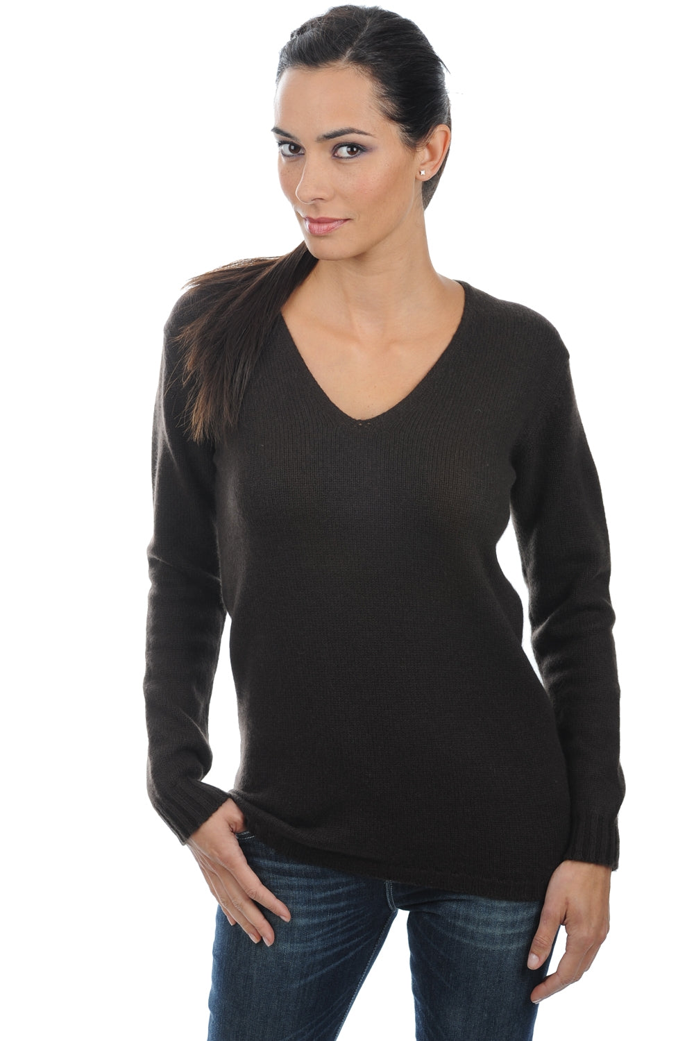 Vanessa aus Kaschmir für Damen - Cappuccino - Mahogany