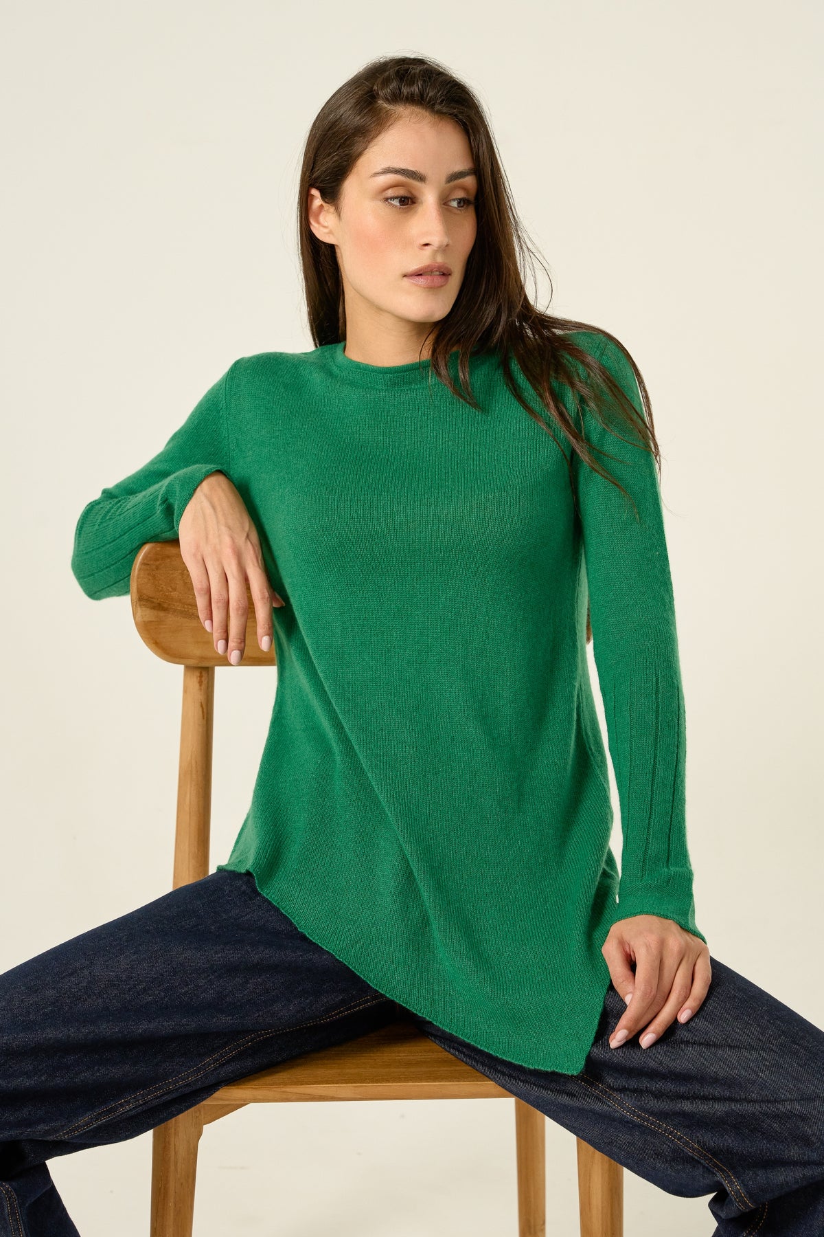 Zaia en cachemire femme - Vue 2 - vert anglais - Mahogany