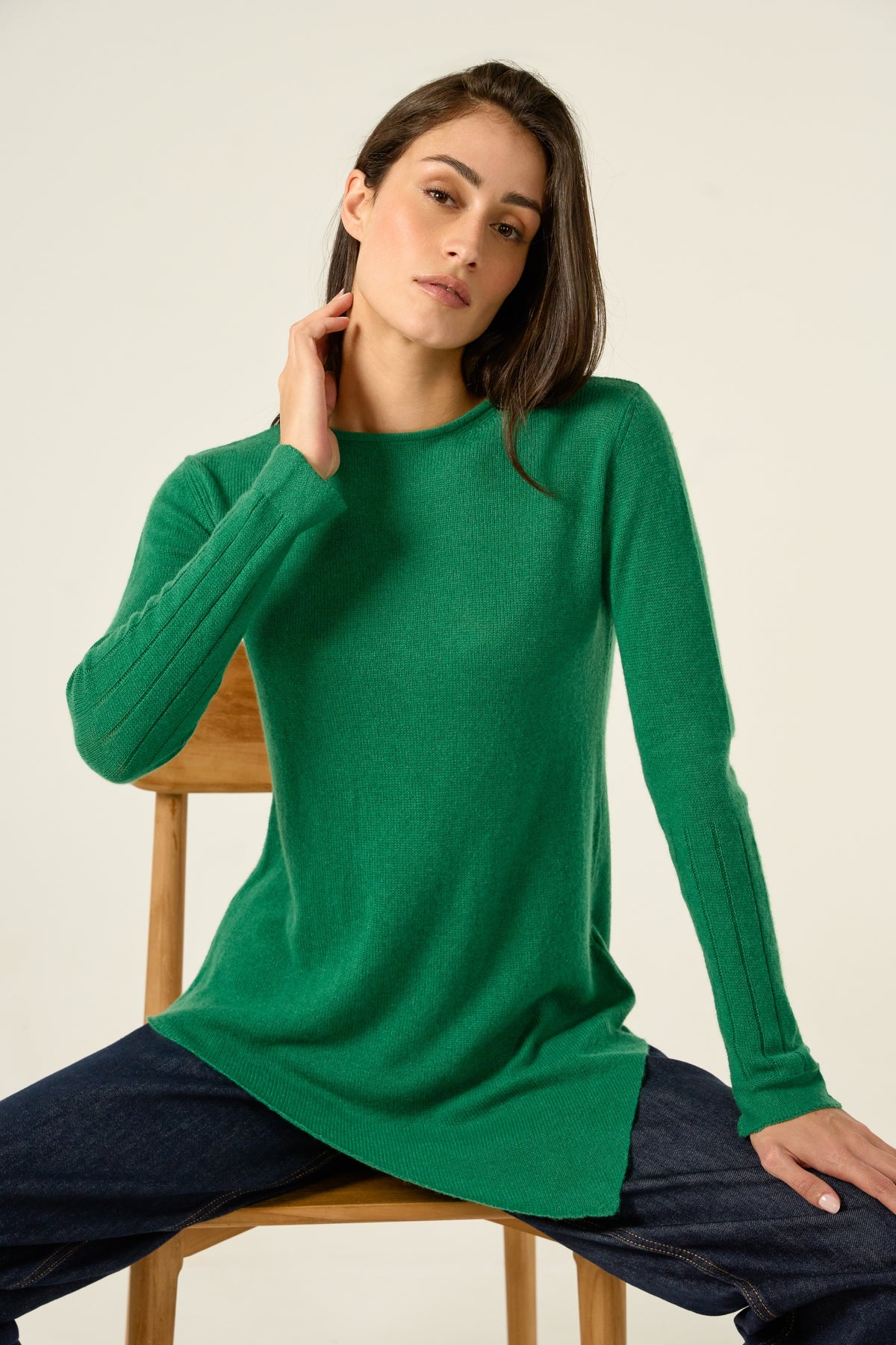 Zaia en cachemire femme - Vue 1 - vert anglais - Mahogany
