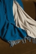 Cashmere accessoires kaschmir plaid decke amadora 140 x 220 leuchtendes blau zeitloses beige 140 x 220 cm