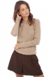 Cashmere kaschmir pullover damen rundhalsausschnitt line natural brown 2xl
