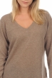 Cashmere kaschmir pullover damen v ausschnitt flavie natural brown 3xl