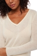 Cashmere kaschmir pullover damen v ausschnitt flavie natural ecru 2xl