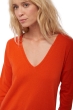 Cashmere kaschmir pullover damen v ausschnitt varsovie bloody orange 3xl