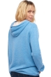 Cashmere kaschmir pullover damen zip kapuze wiwi azurblau meliert zartrosa 2xl