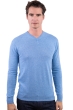 Cashmere kaschmir pullover herren v ausschnitt maddox azurblau meliert 3xl