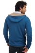 Cashmere kaschmir pullover herren zip kapuze carson leuchtendes blau natural brown 4xl