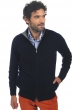 Cashmere kaschmir pullover herren zip kapuze ronald nachtblau grau meliert 2xl